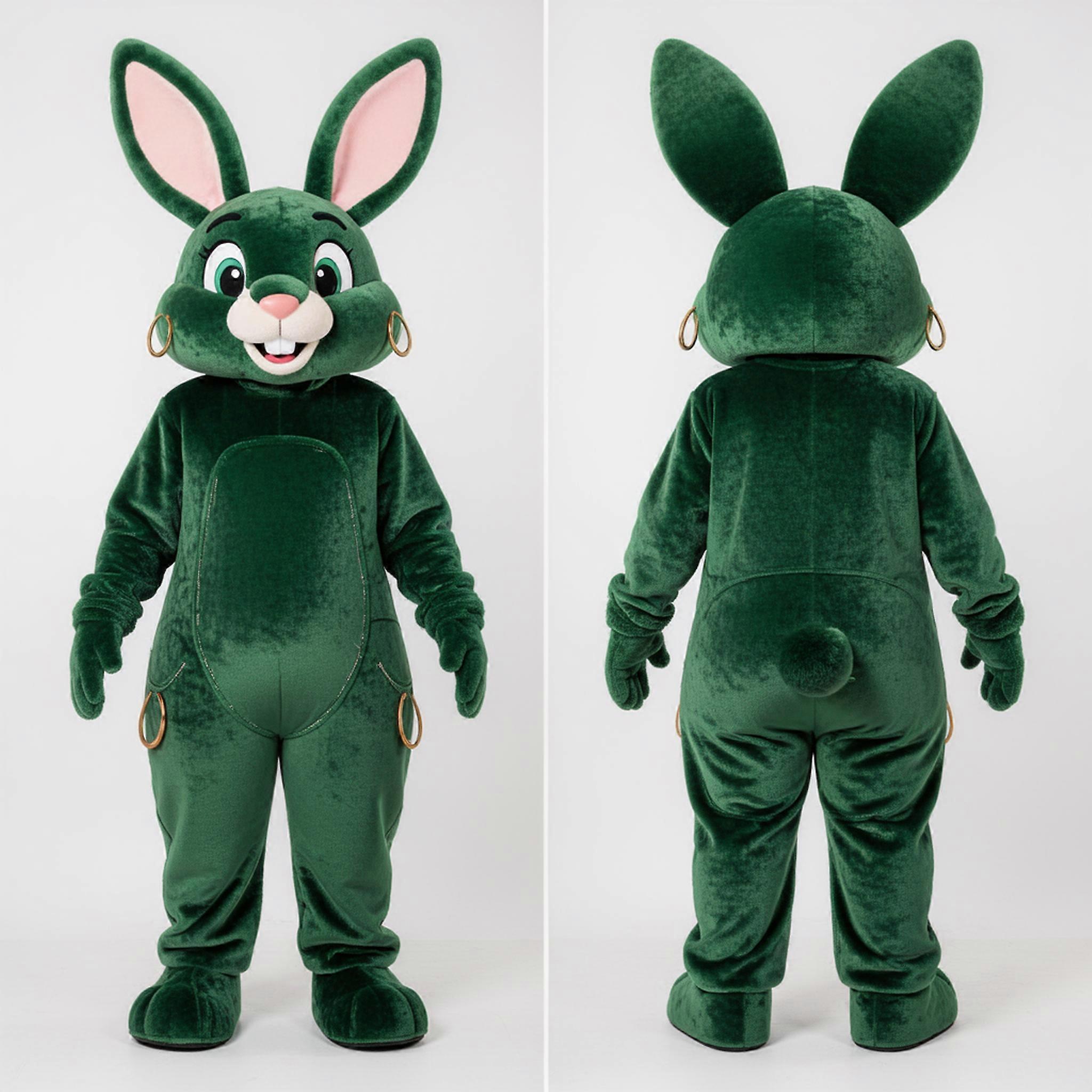 MASTICOT Forest Green Cartoon Wild Rabbit Mascot