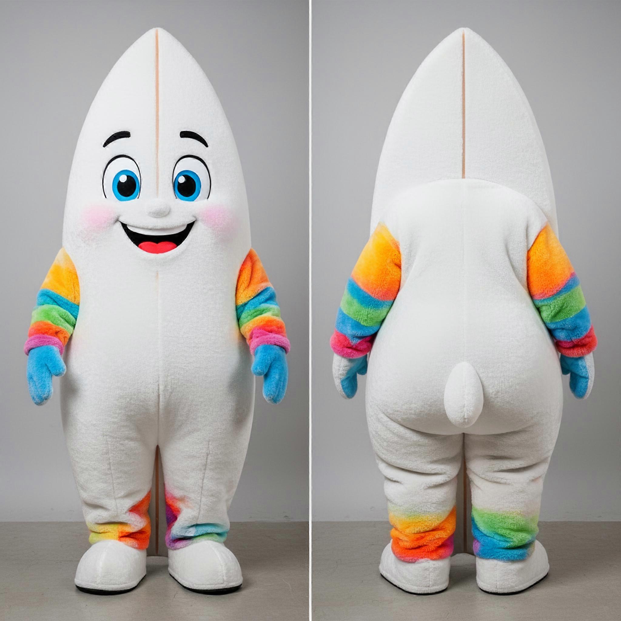 MASTICOT Azure Blue Sleek Surfboard Mascot
