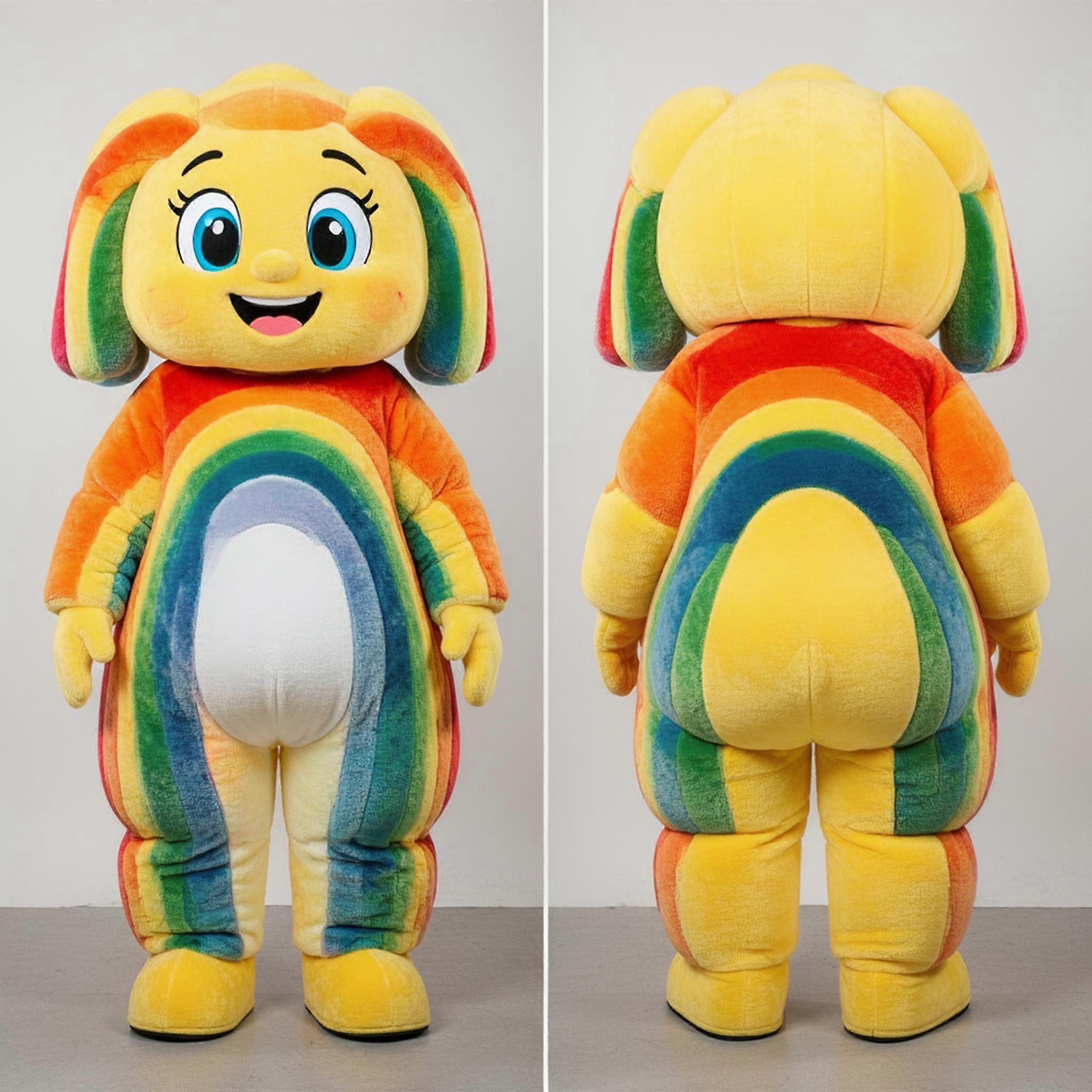 MASTICOT Golden Swirl Rainbow Mascot