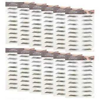 Natural Eyebrow Stickers Black Fake Eyebrow Paste 96Pcs