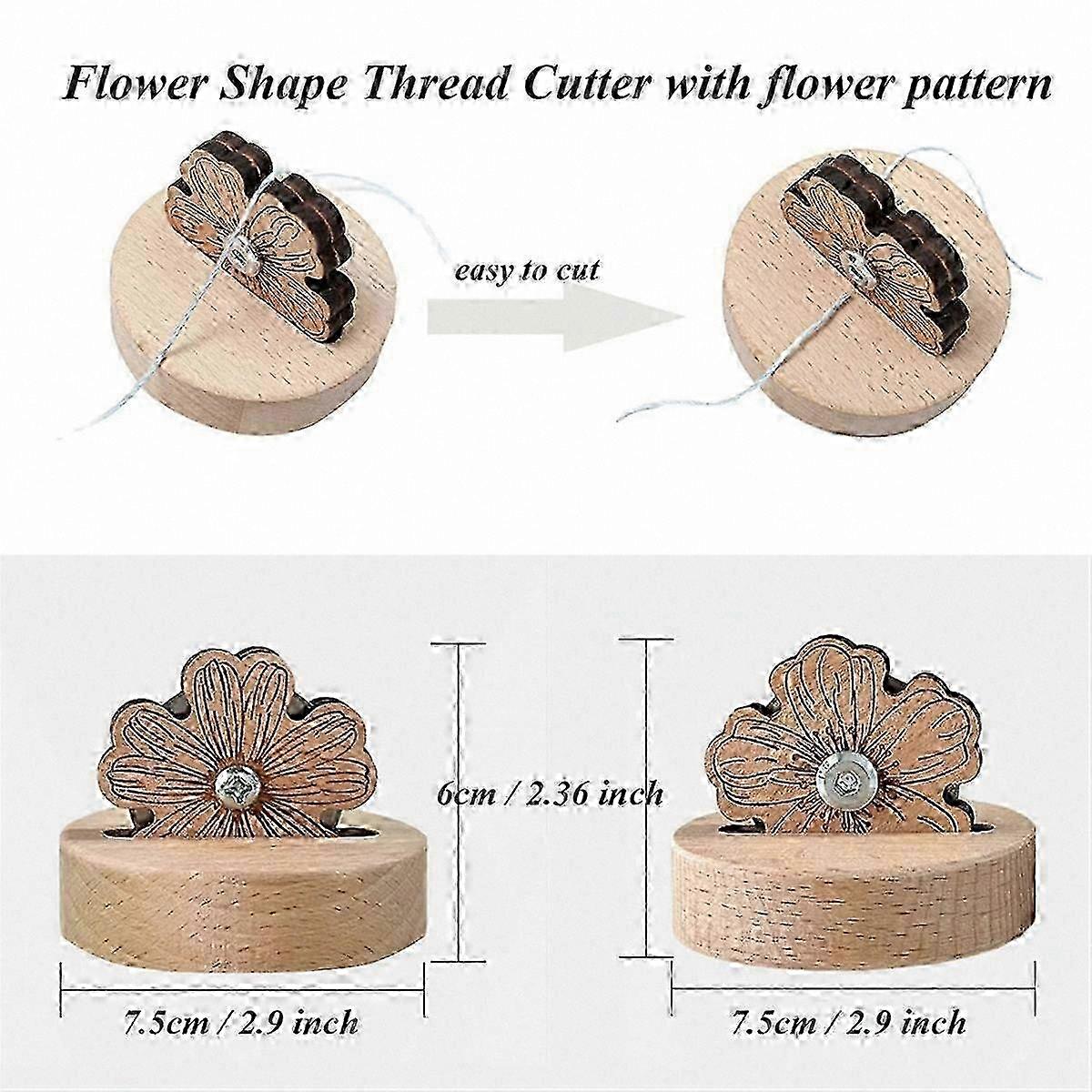 2-Pack Thread Cutter Blades compatible with Sewing Projects Wooden Handle Craft Tool