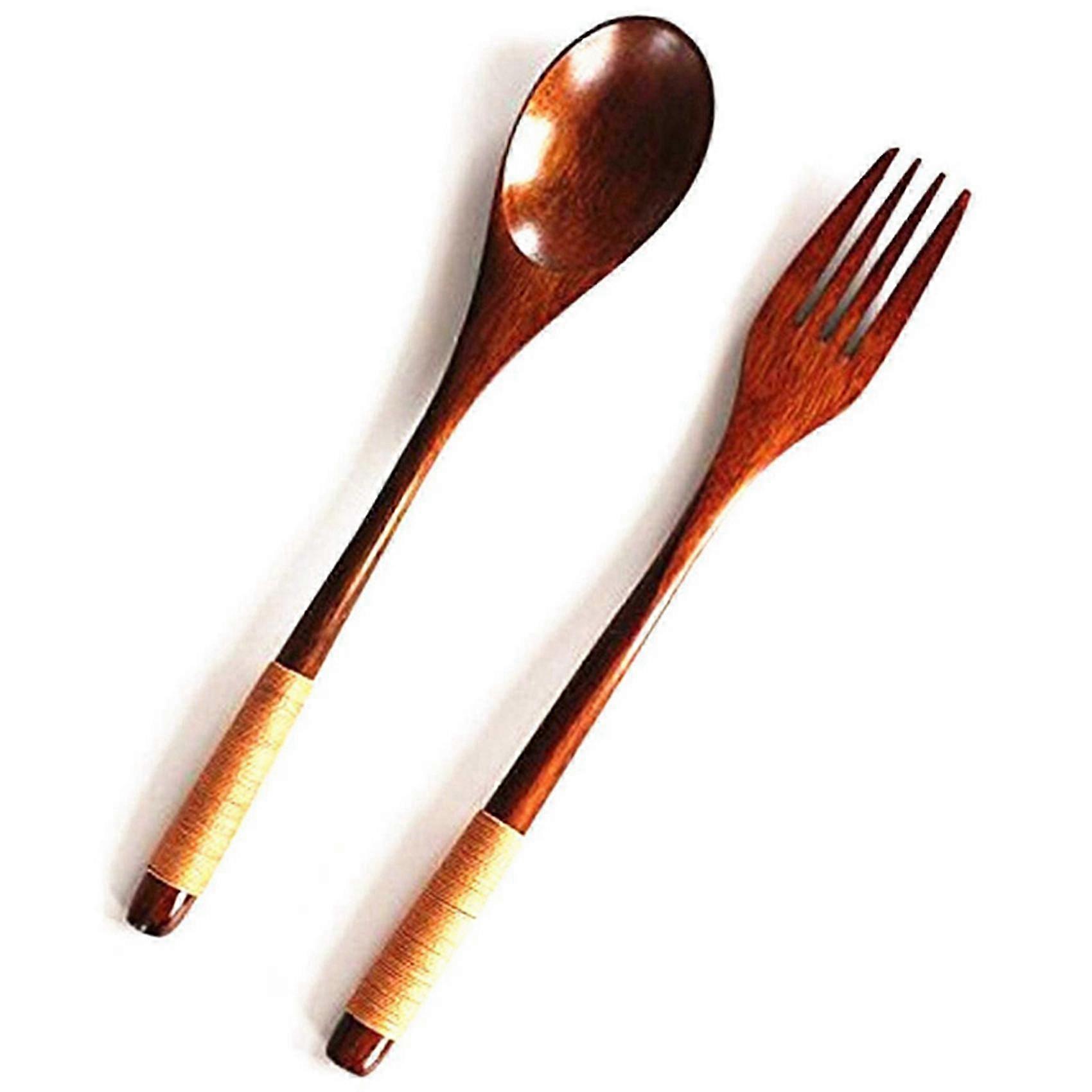 22.5cm Phoebe Nanmu Spoon Fork Set