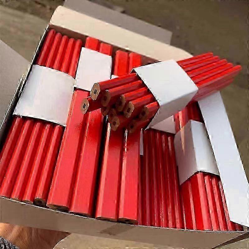 Professional carpenter pencil 72pcs octagonal red black