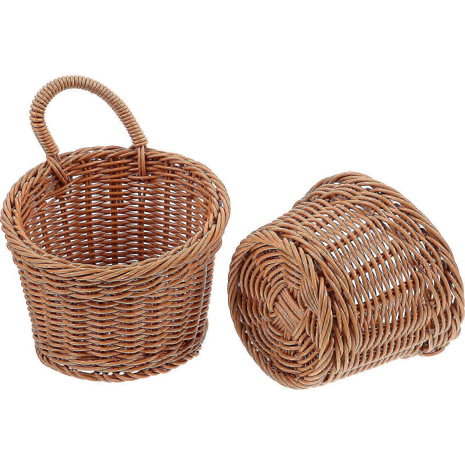 2pcs Wall Hanging Baskets Fruit Organizer Wall Onion Ginger Storage Baskets