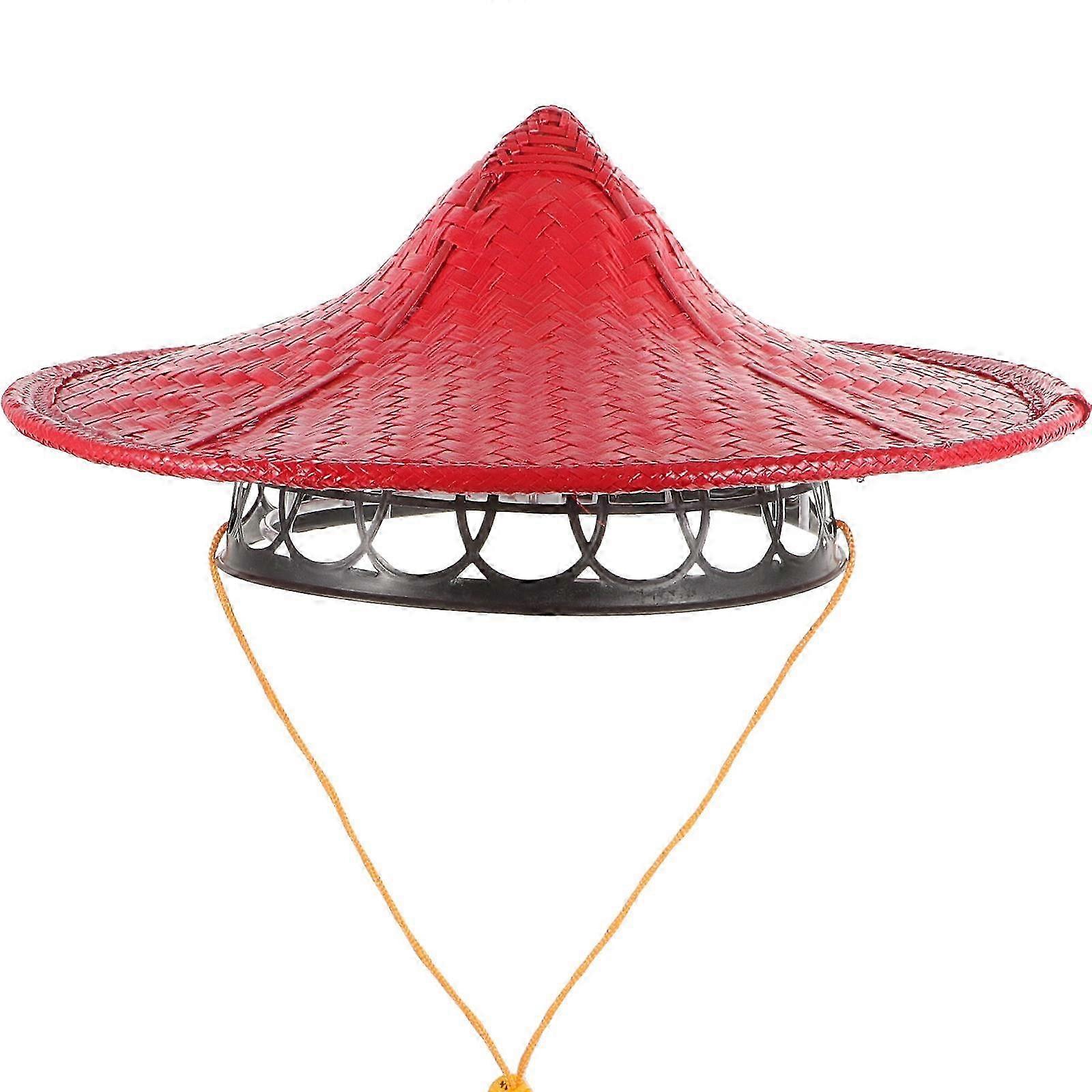 Party Decoration Bamboo Hat 2Pcs Cosplay Accessory