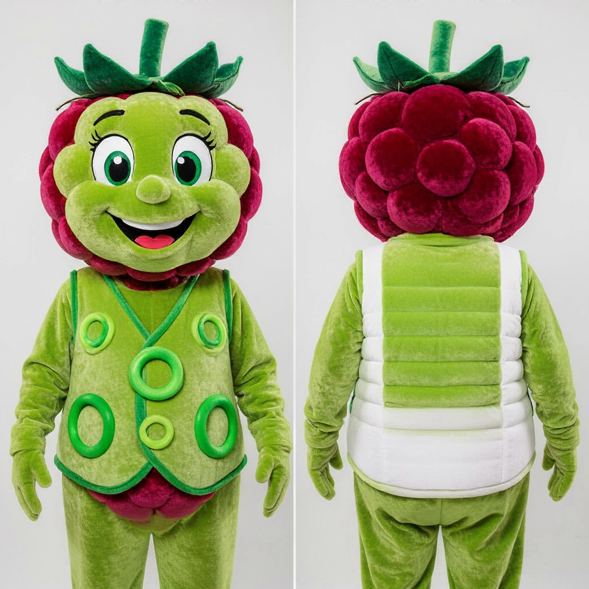 MASTICOT Lime Green Velvety Raspberry Mascot