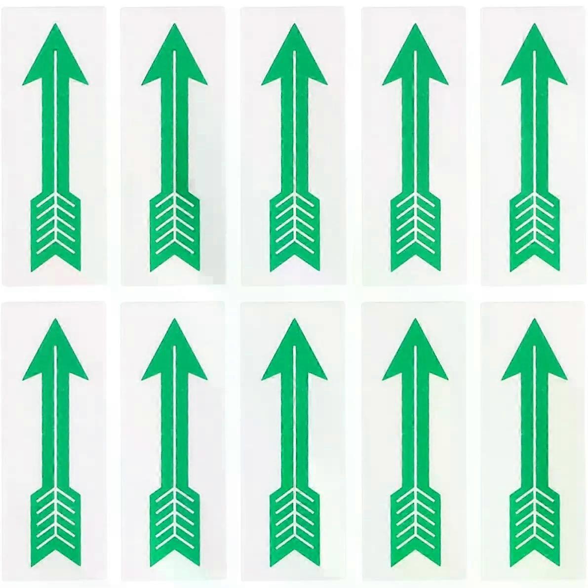 10pcs Arrow Direction Indication Stickers Small Paper Green