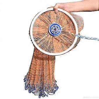 Hand Throw Fishing Net Portable Cast Net with Aluminum Rings Heavy Duty Strong Tire Trap Mesh_HP