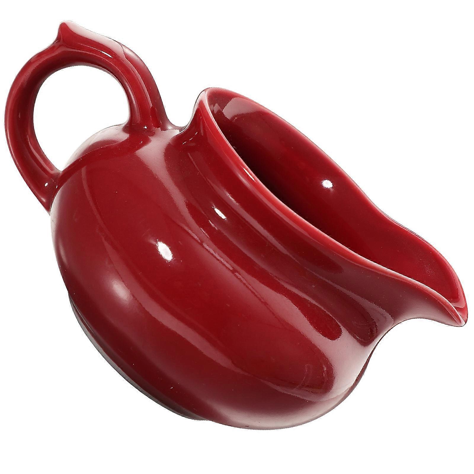 Red Multi-Function Ceramic Sauce Boat for Serving 2Pcs Sauce Supply