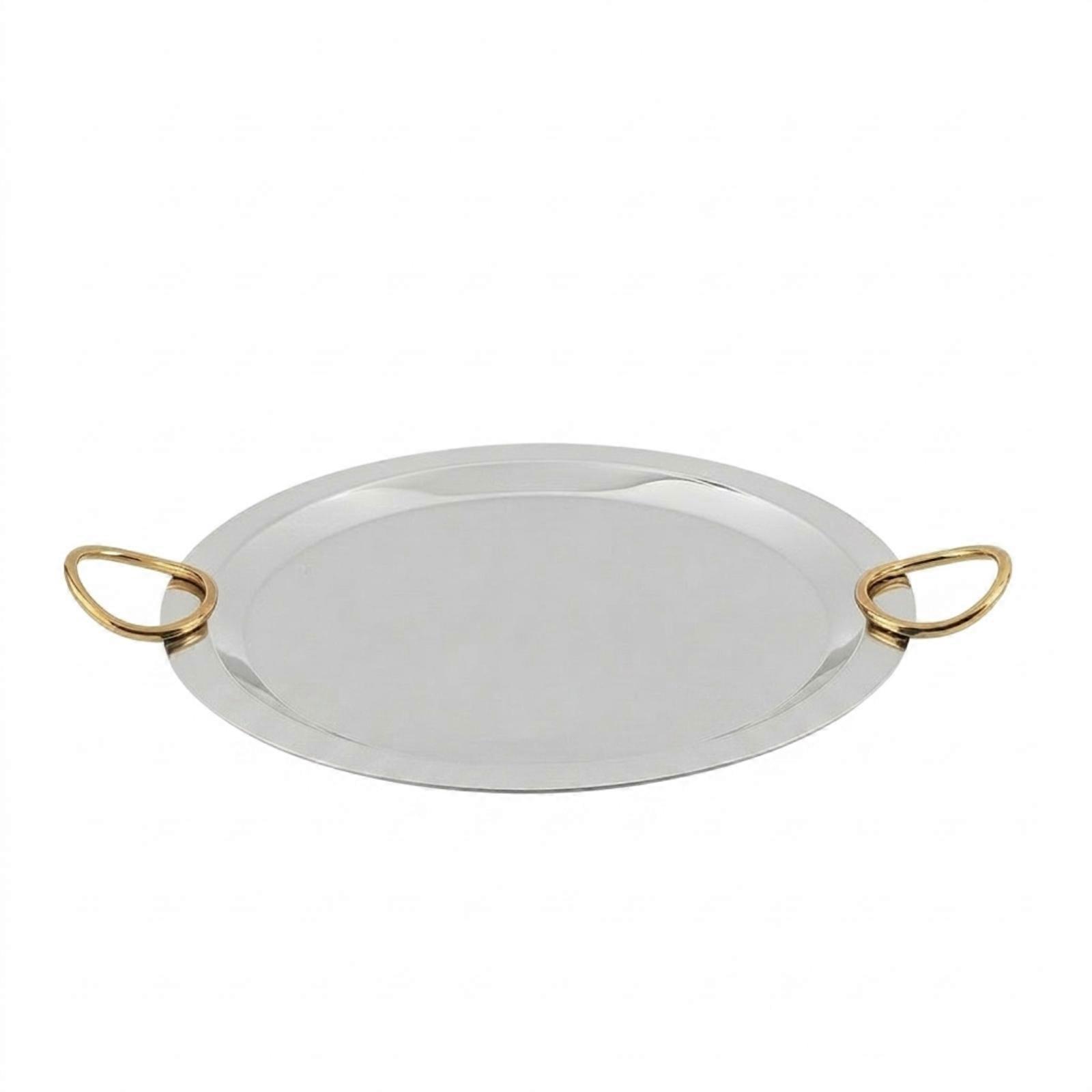 Easy to Clean Round Serving Tray | Mirror-Polished, Silver, Round Serving