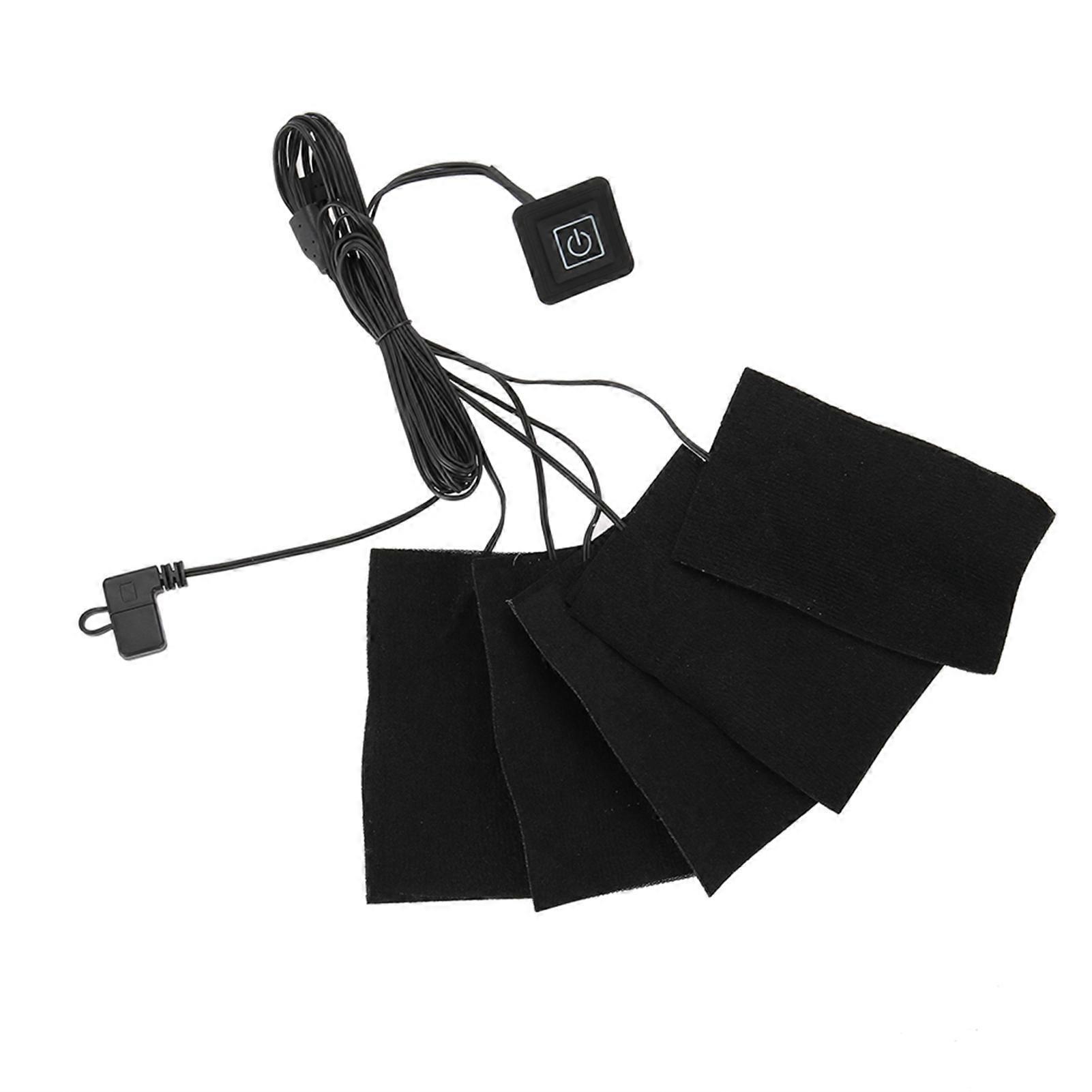 USB Electric Clothes Five Heater Pads Heating Element Adjustable Temperature Warmer Tool