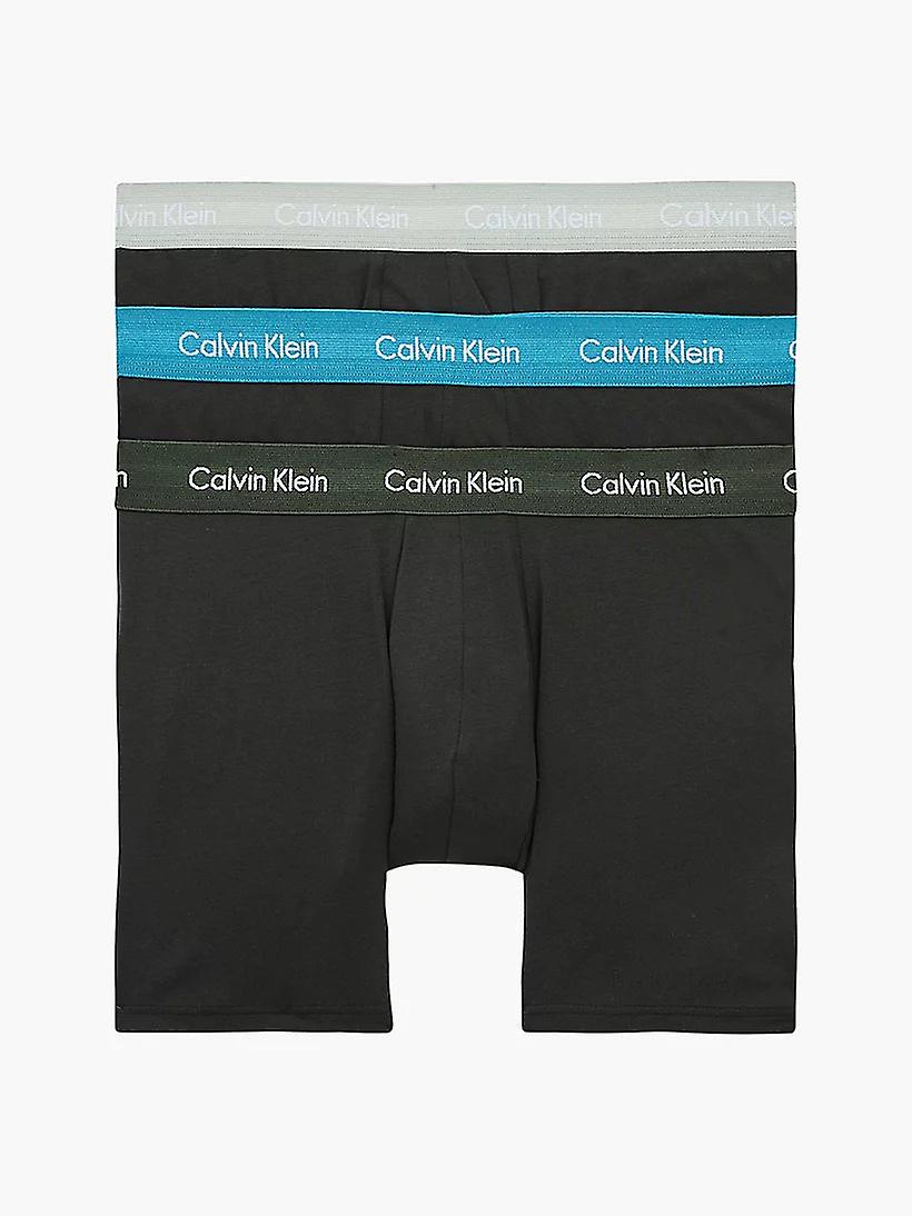 Calvin Klein - Boxer 3 pz cotone elasticizzato - nero con vita a contrasto