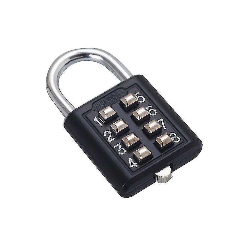 Key Combination Lock 10 Position Security Door Padlock, Black, 35mm