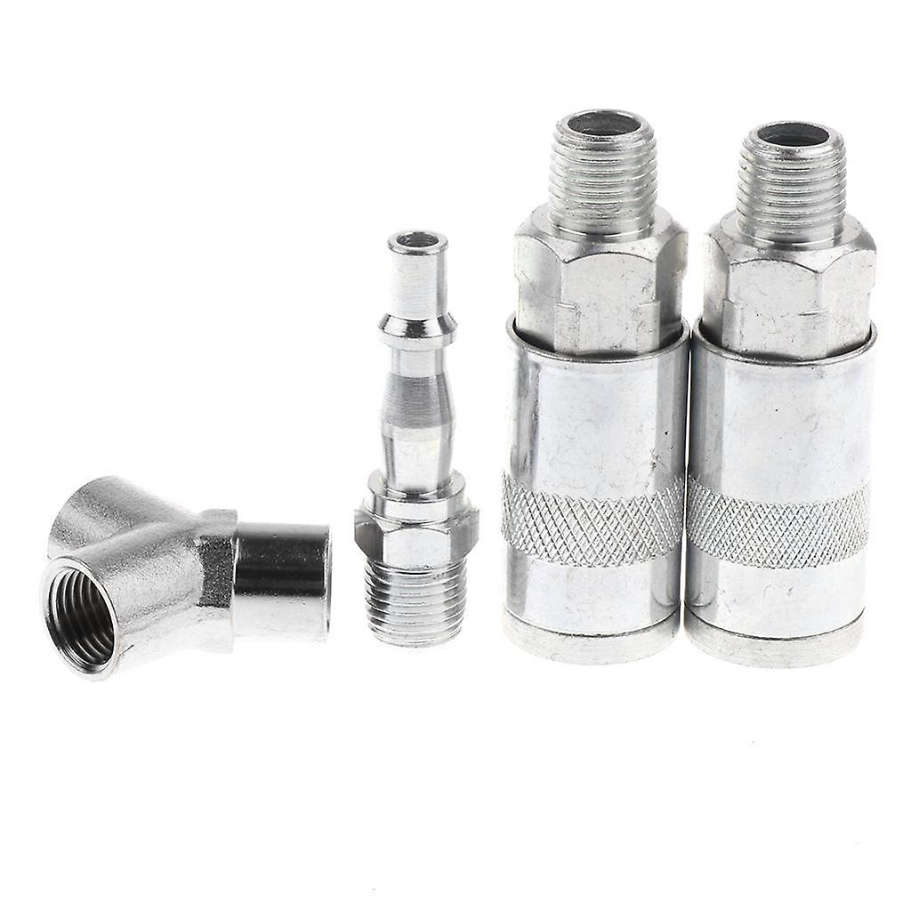 4 Pieces Pneumatic Air Quick Connectors Coupling Adapter Threaded Couplers