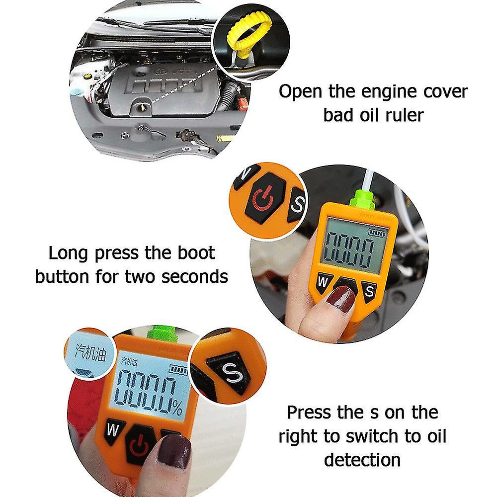 Akozon Oil Analyzer Auto Digital Hub Oil Quality Tester Engine Detector Gas Diesel Analyzer