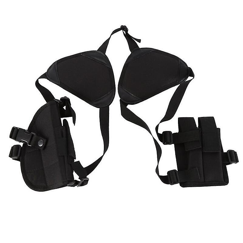 Funda táctica negra para axila para exteriores, funda oculta de tiro rápido, funda Cs de campo, bolsa de agente especial multifuncional de doble hombro