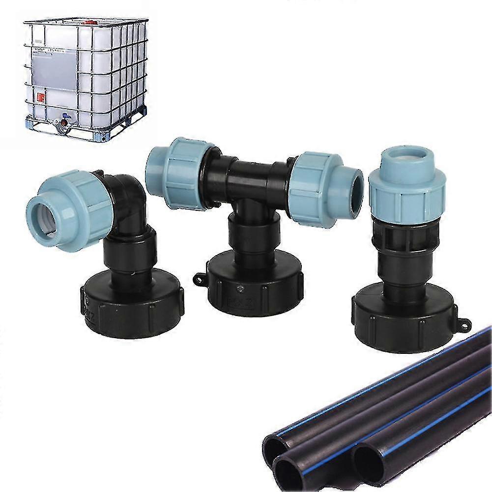 Złącze rury wodnej zbiornika IBC - adapter węża ogrodowego, narzędzie do montażu kranu domowego (proste 32 mm)