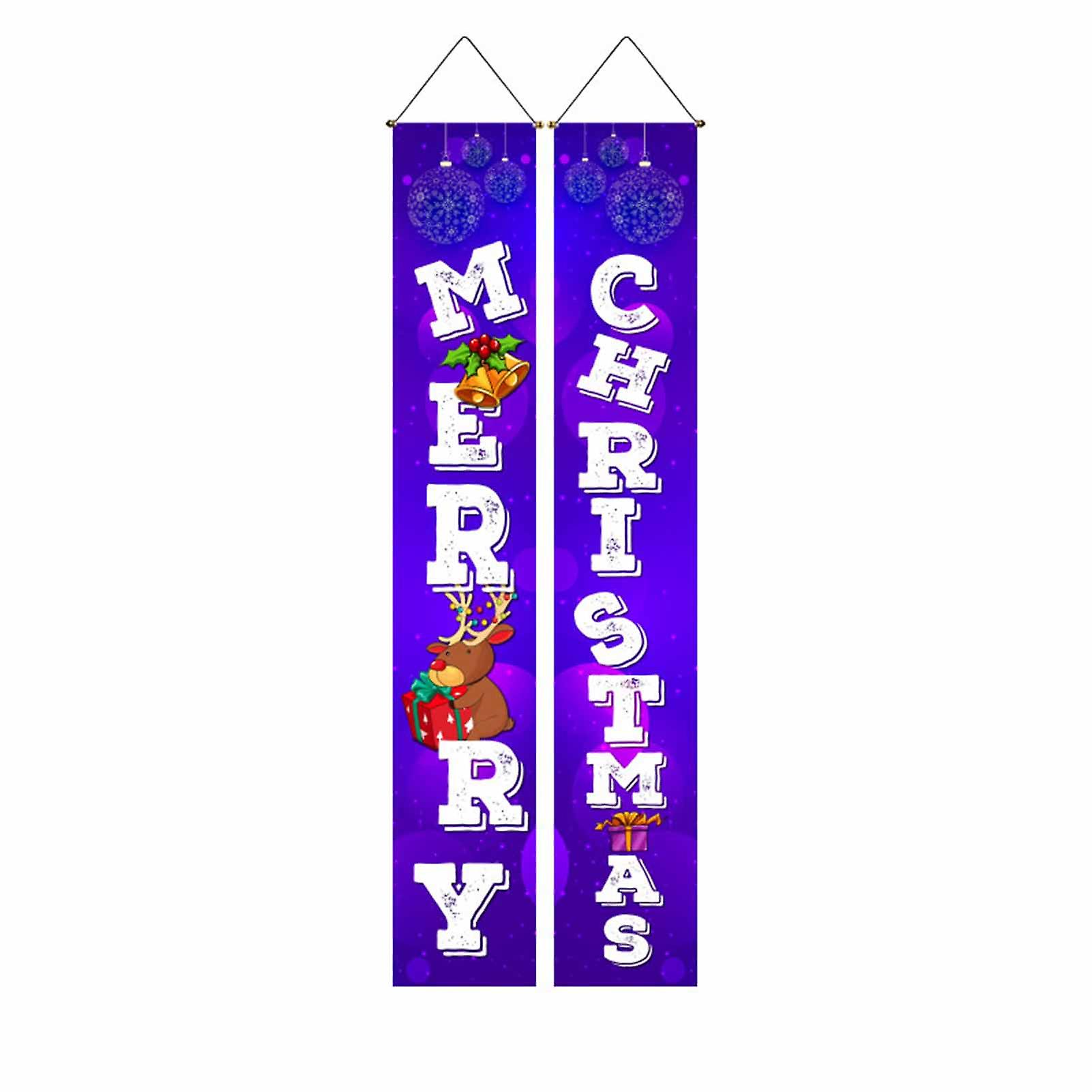 Christmas Sign Door Side Couplet Durable Polyester Fabric Banners
