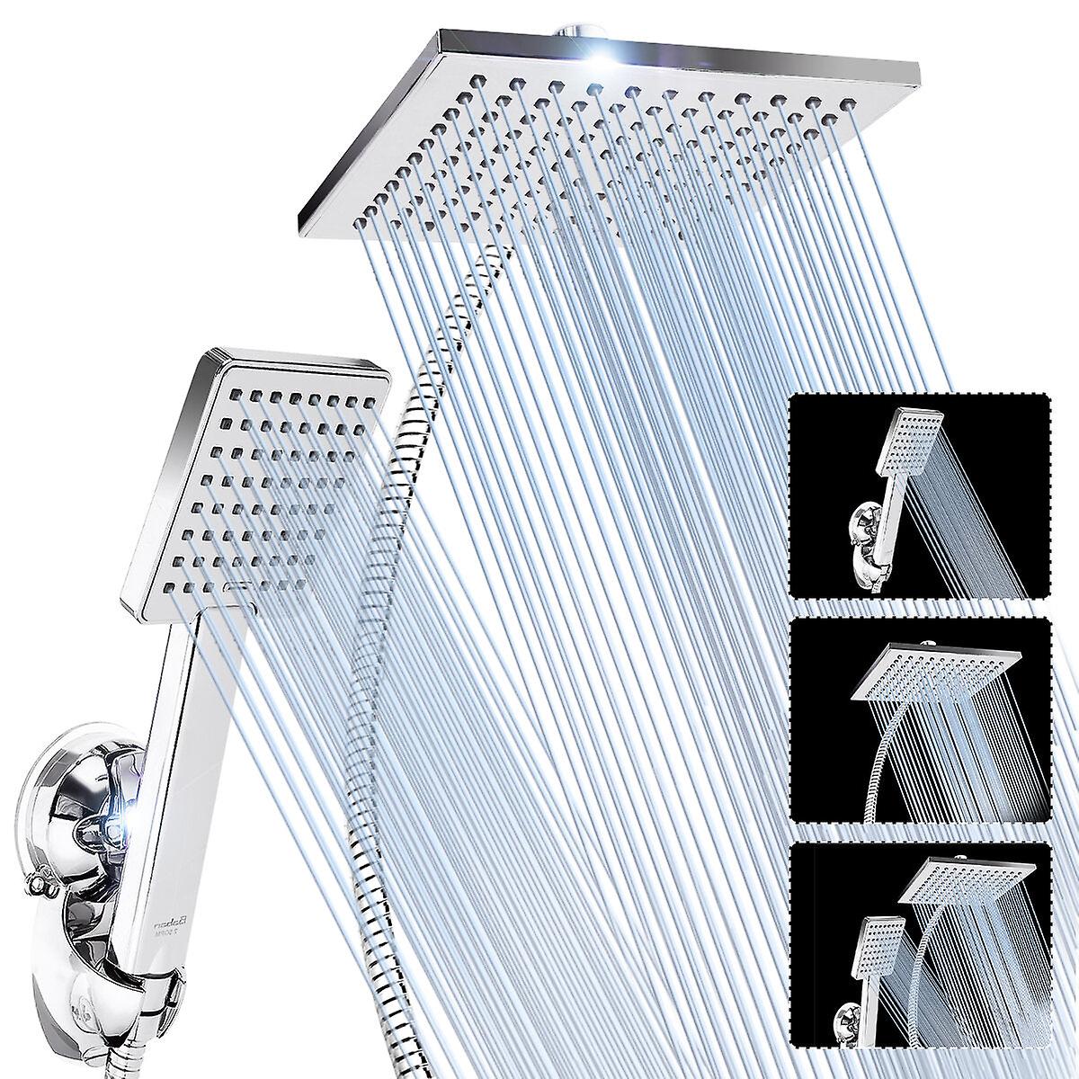 8 Inch Large Angle-adjustable Square Shower Head Electroplating Five Piece Set