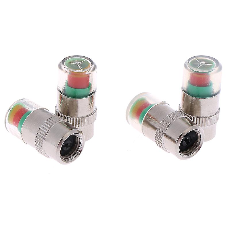 4x Car Tyre Tire Pressure Gauge Indicator Alert Tpms Monitoring Valve Cap Sensor