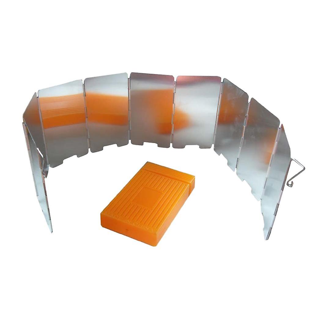 Collapsible 9 Plates Burner Stove Wind Shield Windscreen Backpacking Camping
