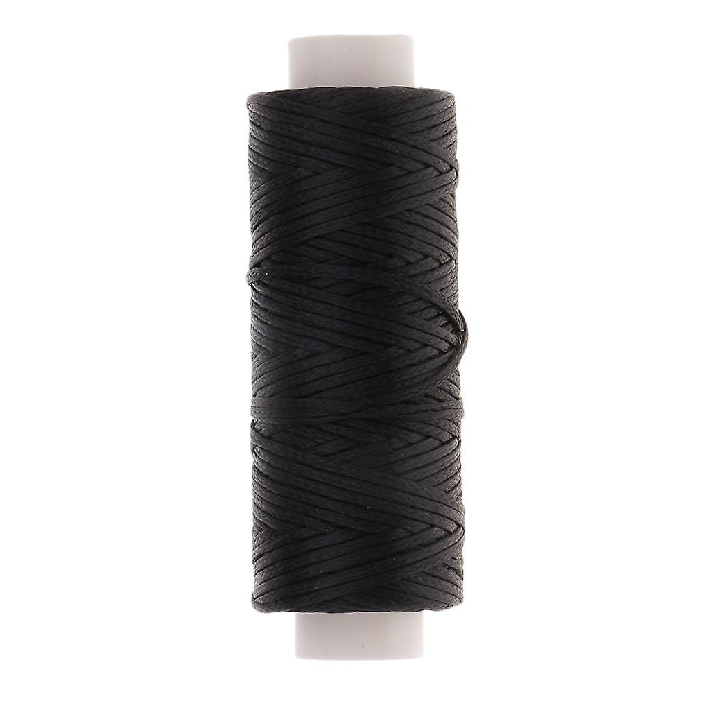 1 Roll Flat Waxed Polyester Thread Cord for Sewing Accessories Black