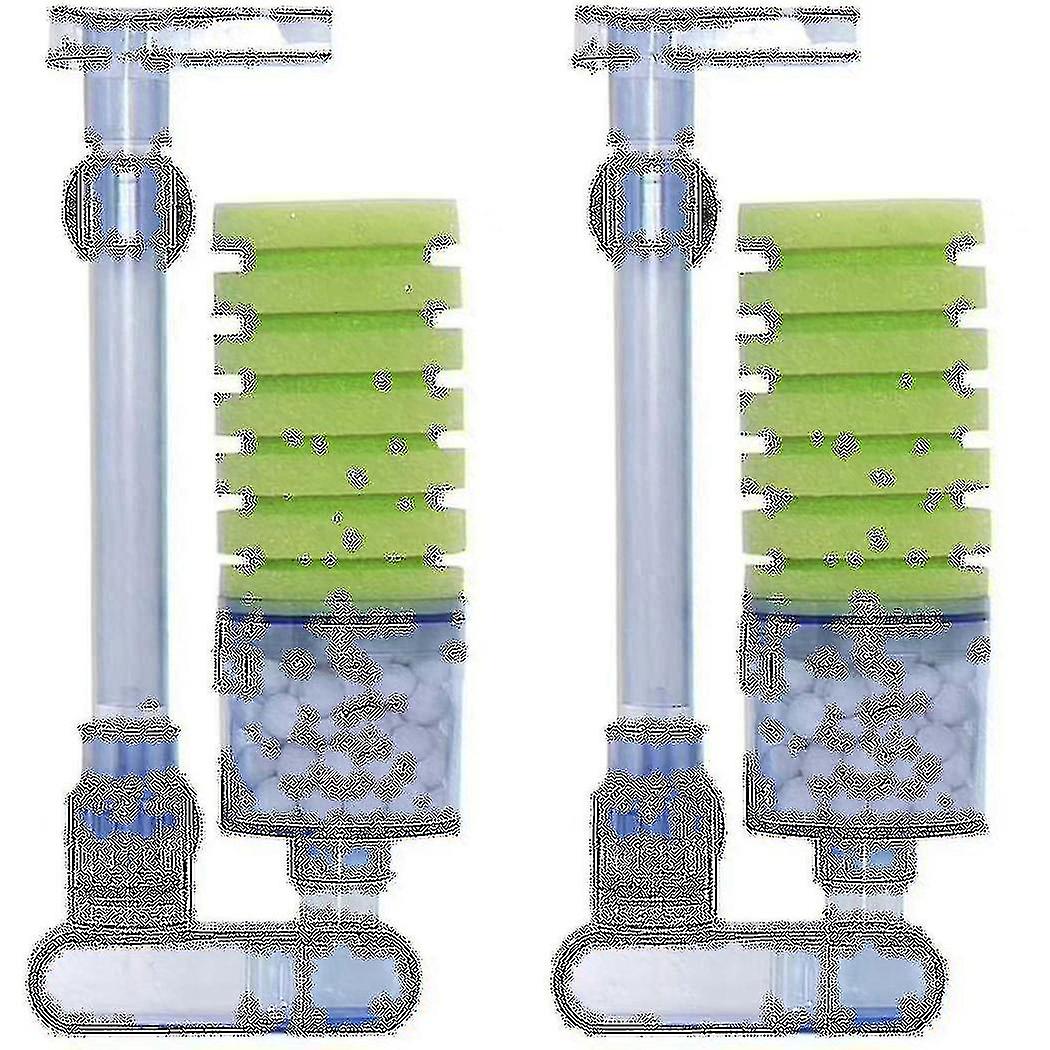 2x Aquarium Filter,ultra Quiet Aquarium Biochemical Sponge Filter