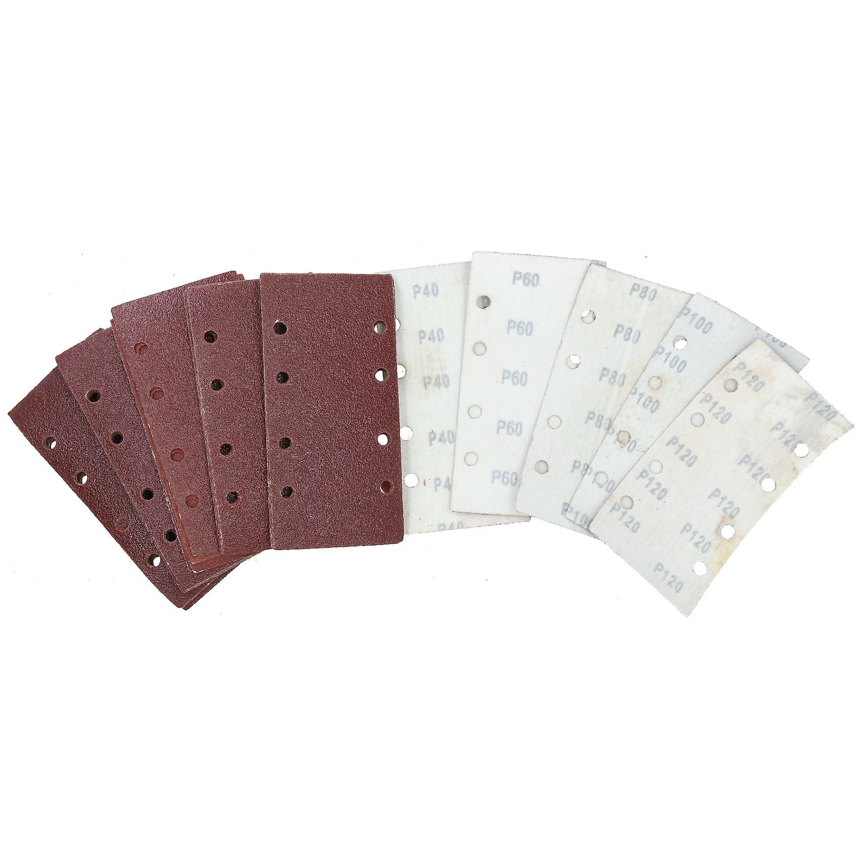 Hook/Loop 1/3 Sheet Sanding Sander Sandpaper Pads 50 Pack Mixed Grit 40 240
