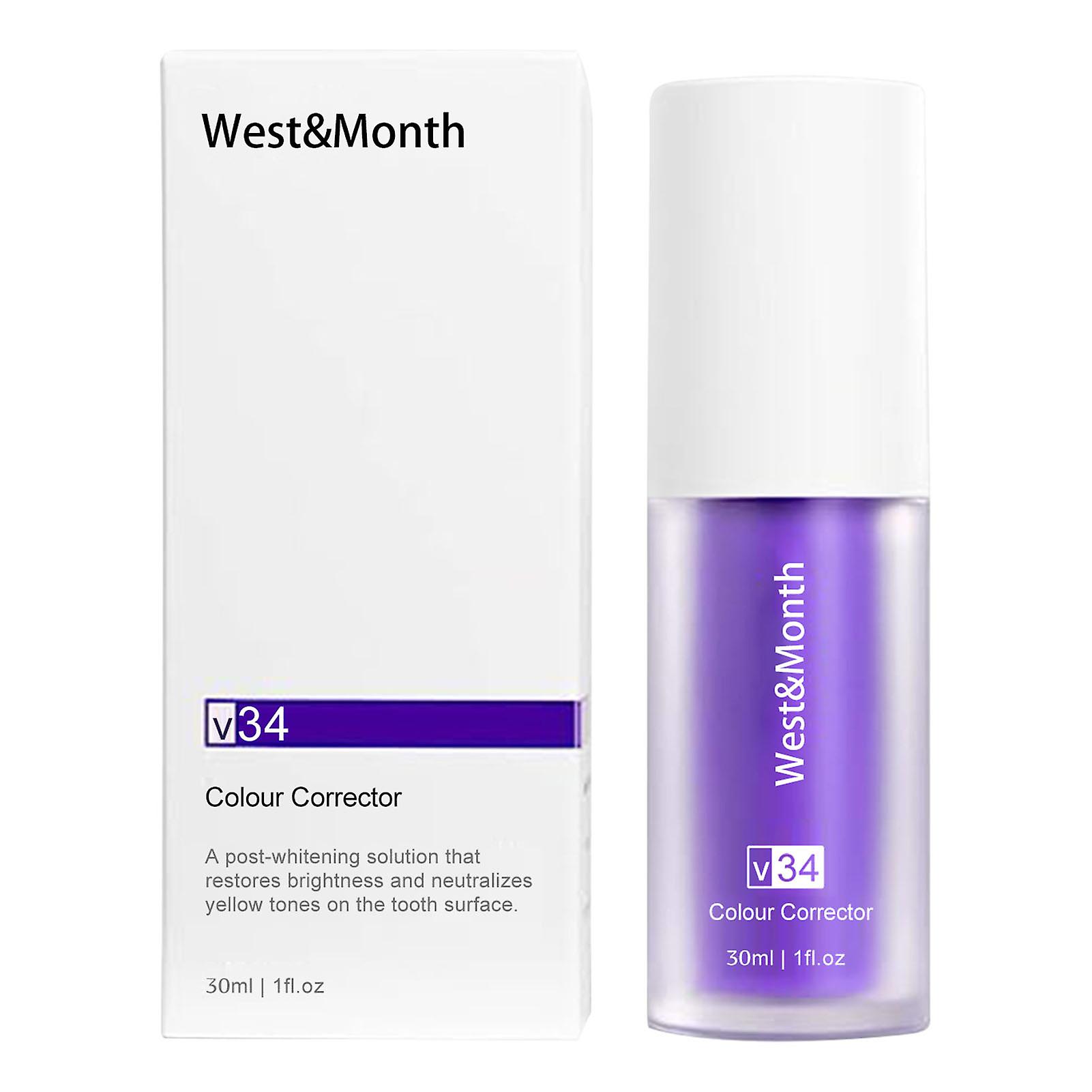 30ml Purple Color Brighten Toothpaste Strengthen Teeth Cleaning Whitener for Hotel Bathroom