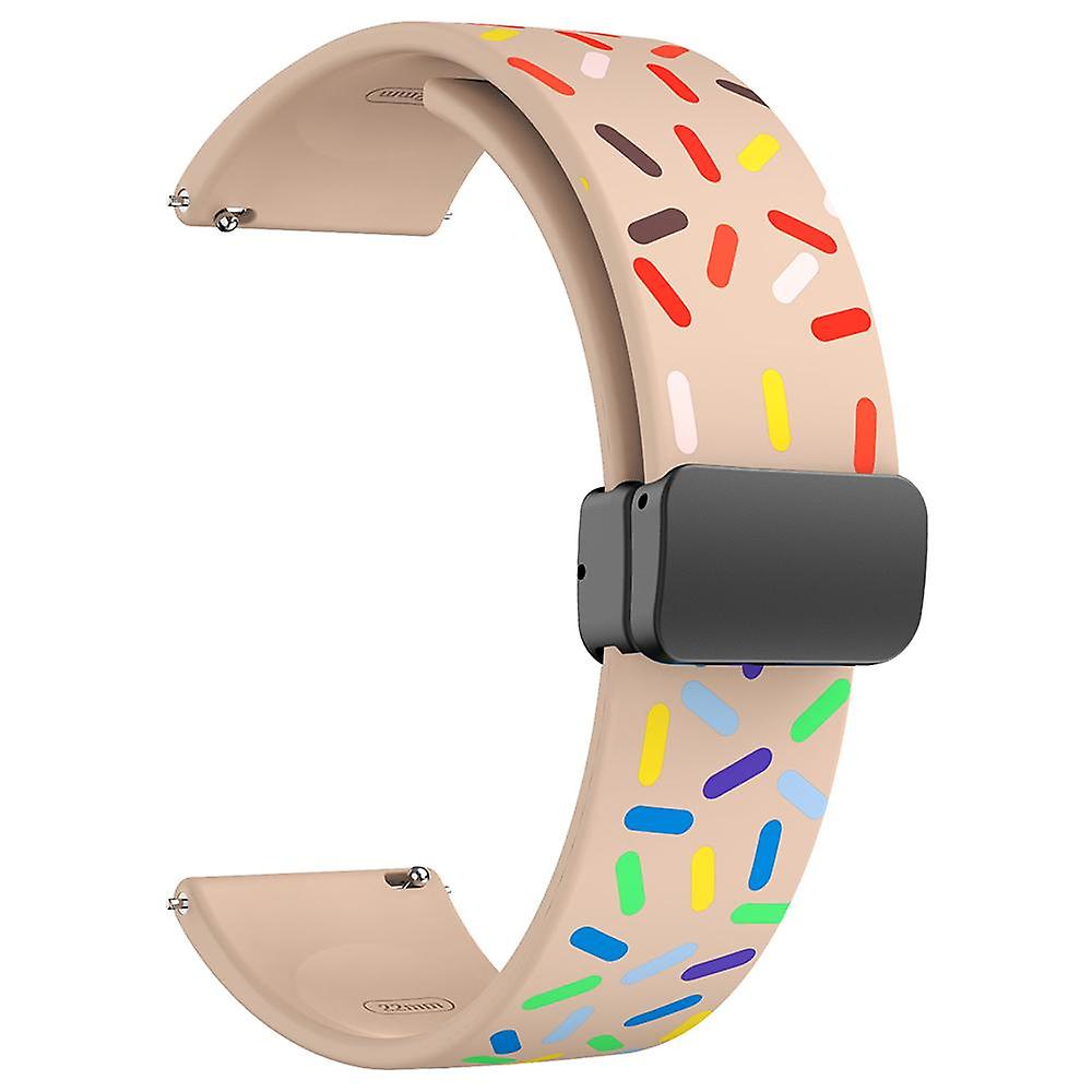 22mm Watch Band for Forerunner 265/255/Vivoactive 4/Venu 2,Dot Pattern Silicone Strap with Black Fol