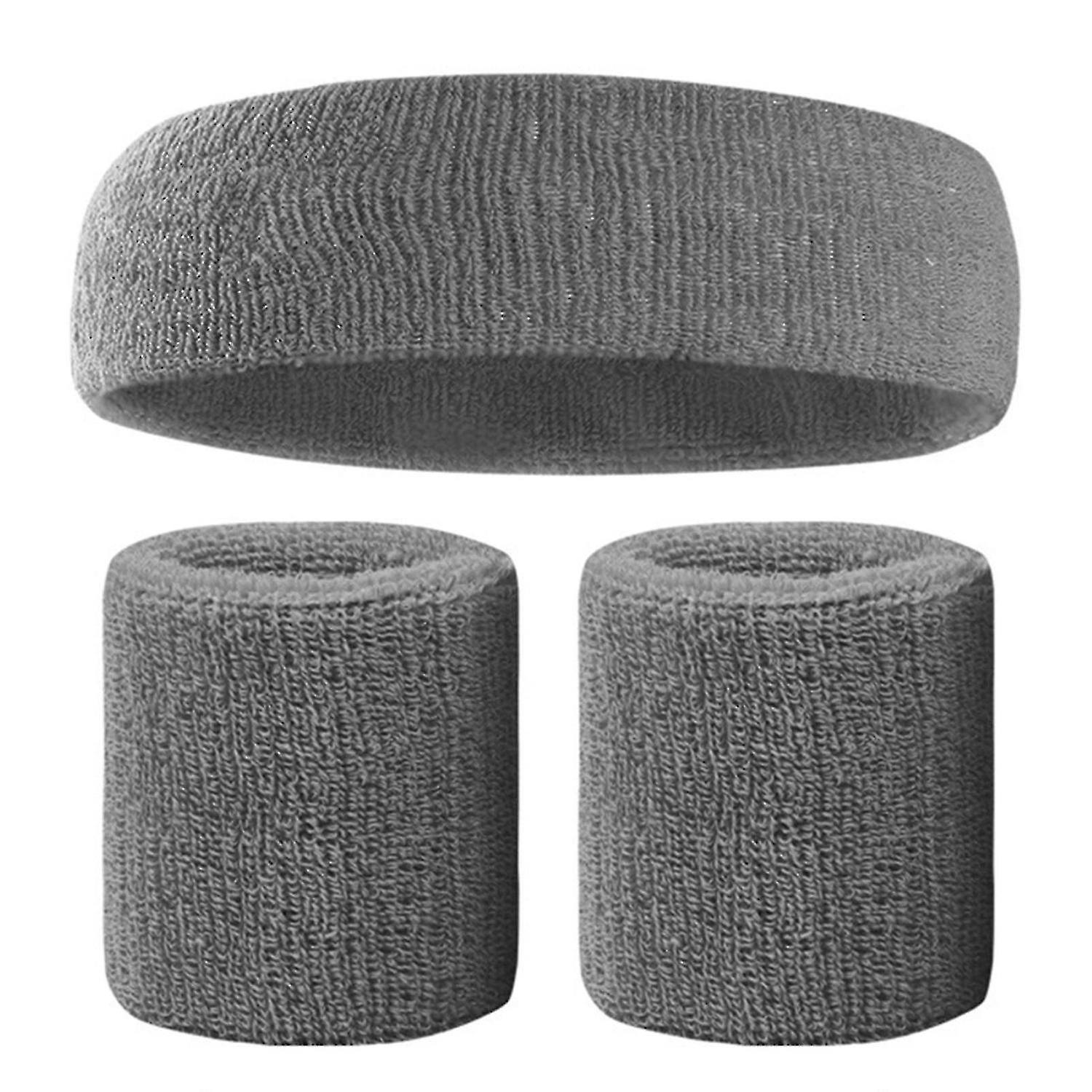 Sweatbands Set Colorful Headband Wristband Elastic Athletic Sweat Absorbing Sweatband For Men And