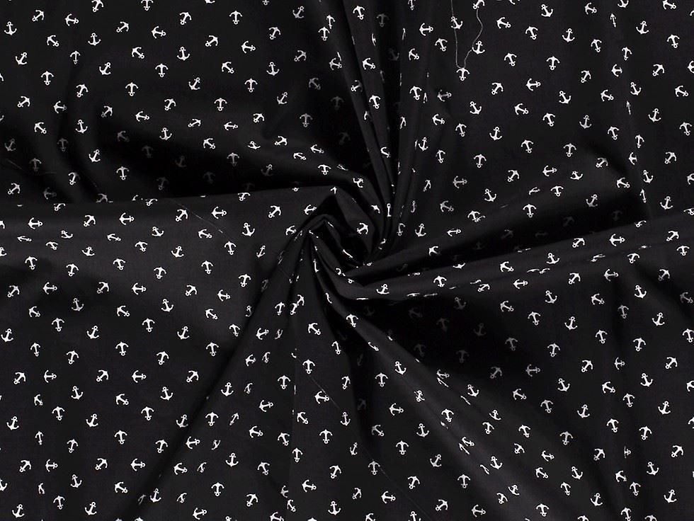 Minerva 100% Cotton Poplin Fabric Black - per metre