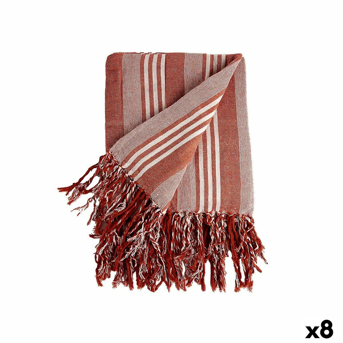 Mehrzweckdecke Streifen 235 x 205 cm Weiß Rot (8 Stück)