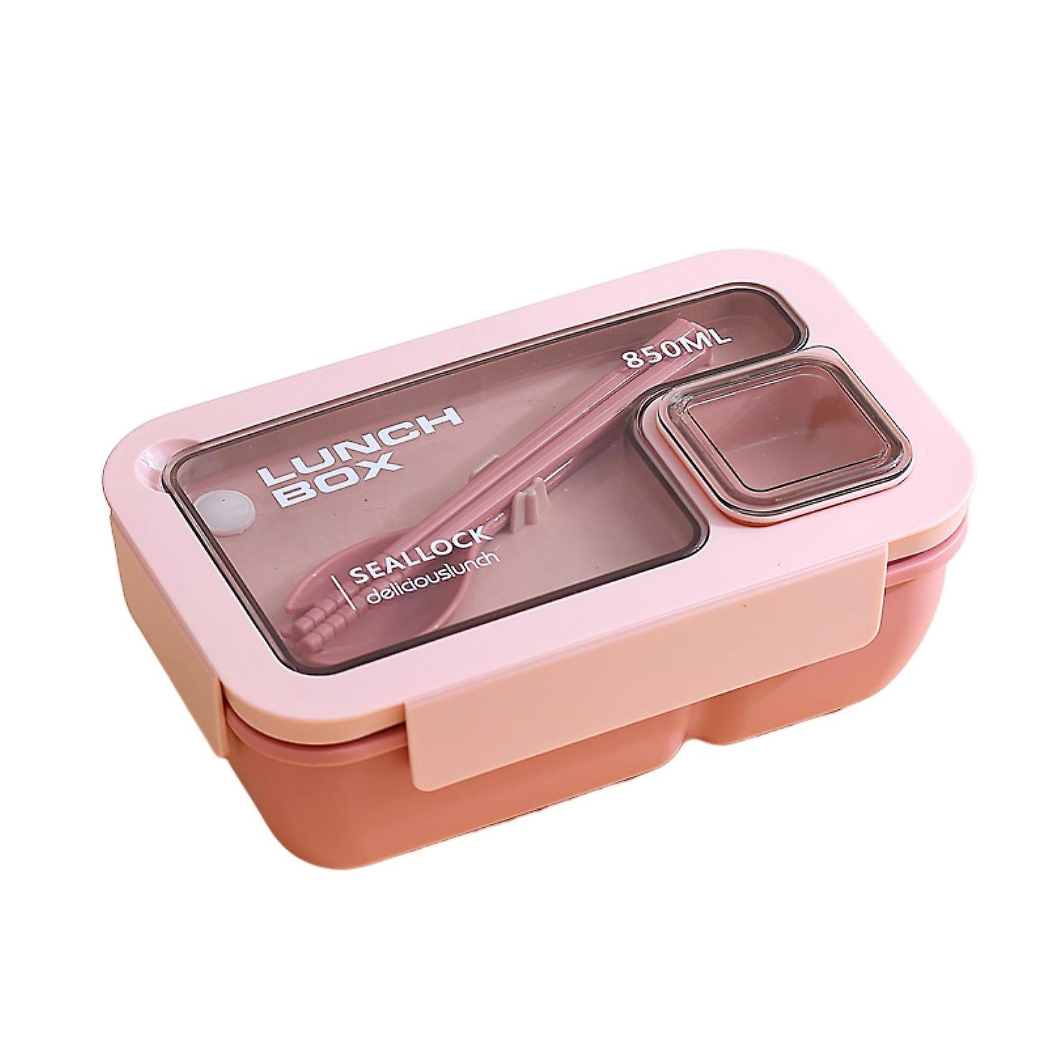 850/1100ML Lunch Box Lid Compartment Design Students Portable Bento Case with Spoon Chopsticks