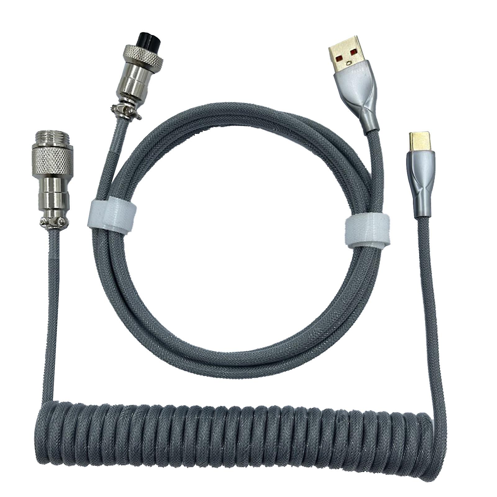 Gaming Keyboard Cable Professional Retractable Sturdy Connector Coiled Keyboard Cable for Mechanical Keyboard