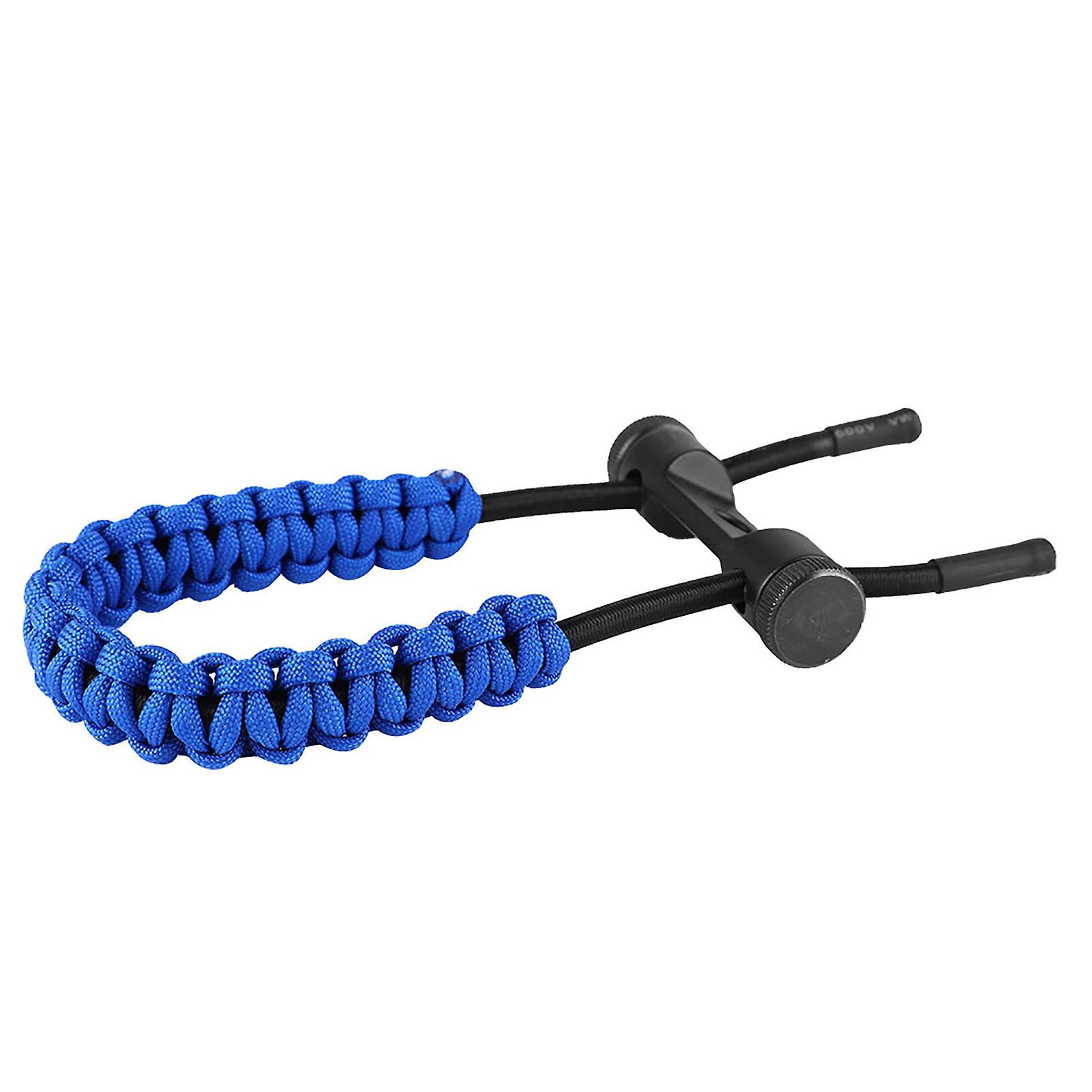 1 sangle de poignet réglable pour arc à poulies, corde tressée pour adulte (bleu)