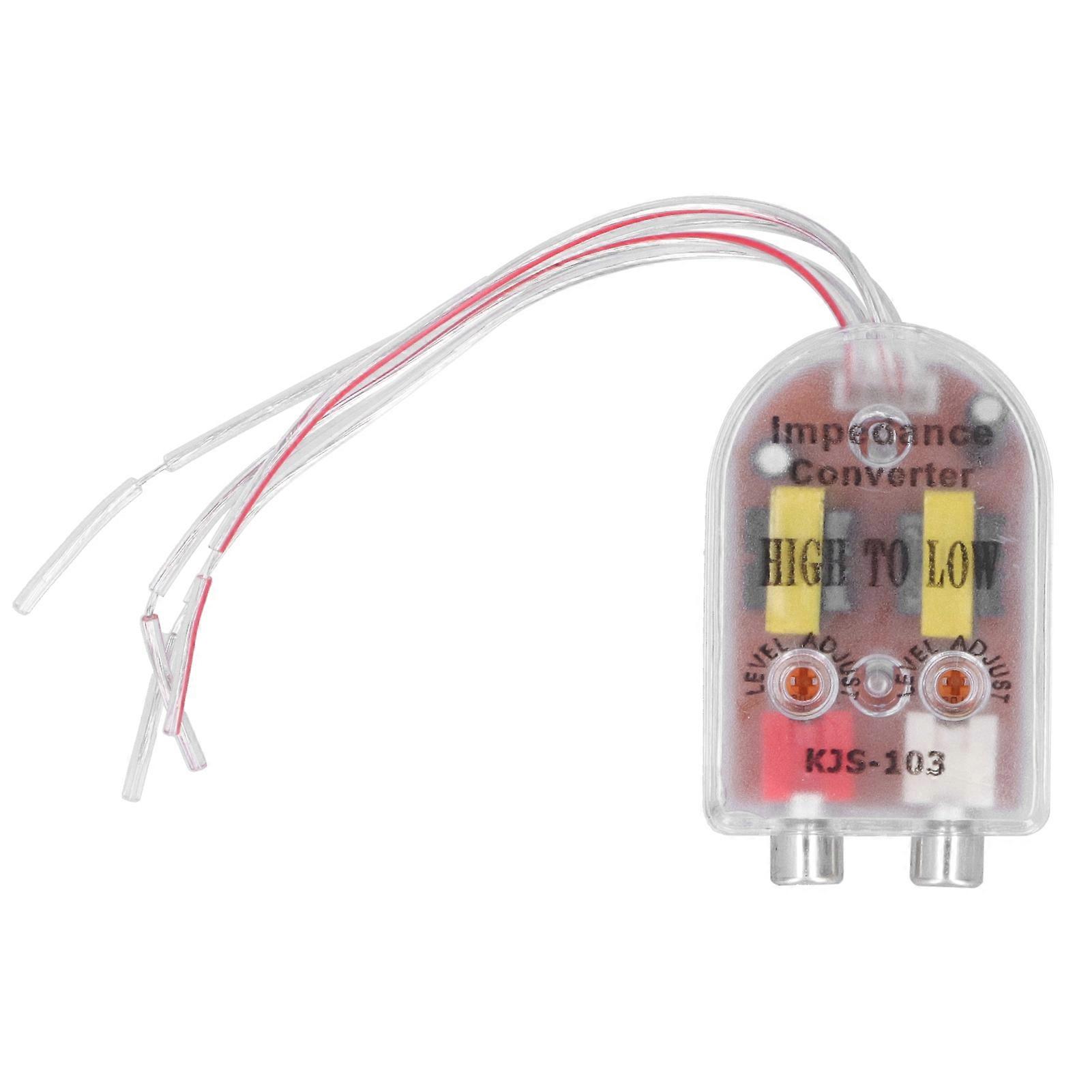 12V Car Stero Radio Converter Speaker High to Low RCA Line Amplifier o Impedance Adapter