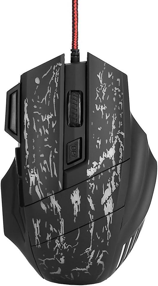 Dpofirs Wired Optical Game Mouse, 1000/1600/2400/3200/5500DPI 7 Colors Breathing Light Ergonomic Com