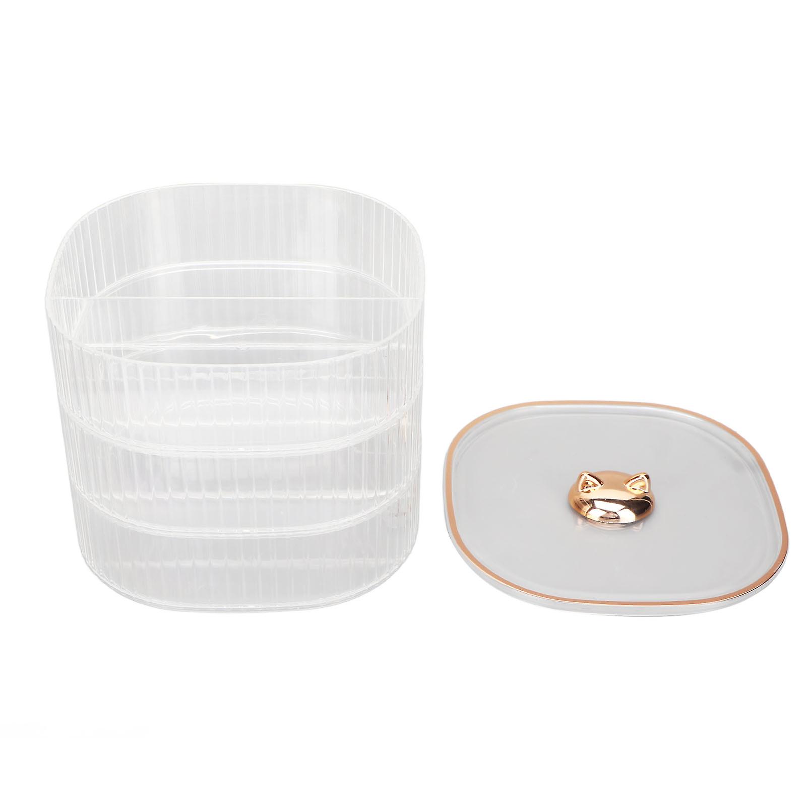 Jewelry Storage Box 3 Layers Stackable Elegant Transparent Space Saving Jewelry Holder for Cosmetics Keys Snacks 