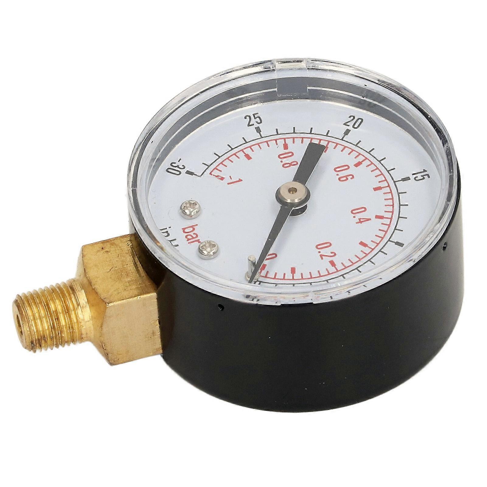 Pressure Gauge, Oil Pressure Gauge, Water Pressure Gauge, 1/8in BSPT Brass Interface Good Airtightness Vacuum Pressure Gauge for Water Oil