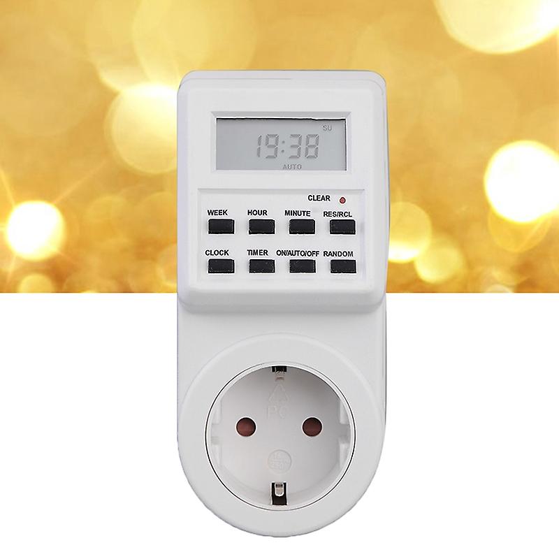 7 Day Digital Programmable Timer LCD Plug-in Socket Switch 12/24 Hour Timer