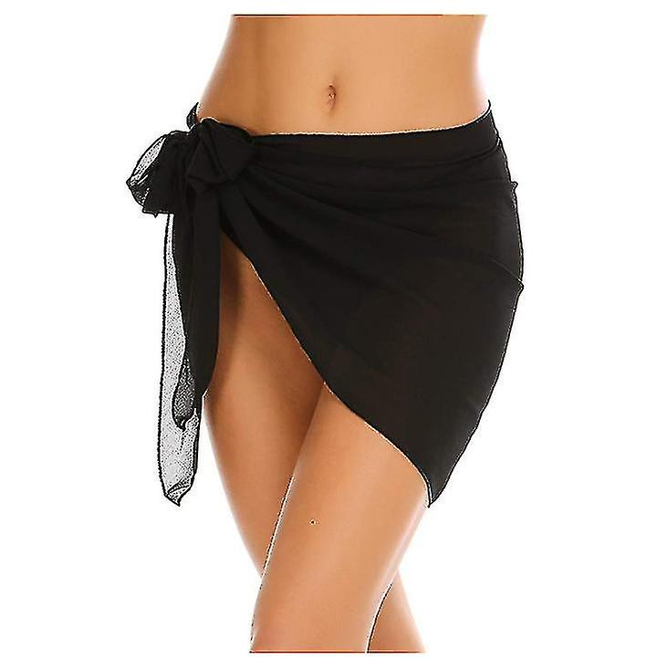 Maillot de bain court en mousseline de soie (1 pièce - Noir)-YUHAO