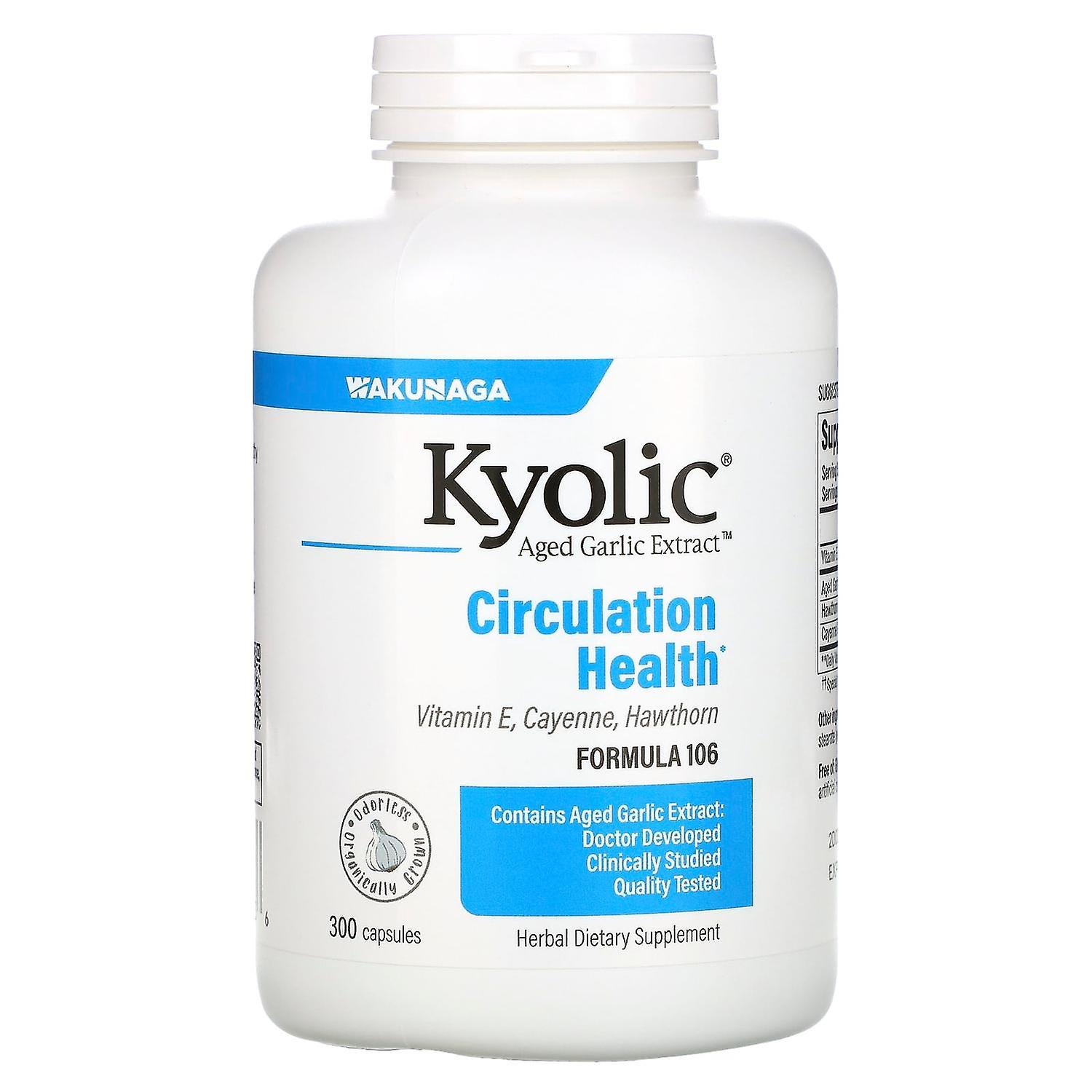 Kyolic, Aged Garlic Extract, Circulation Health, Formula 106, 300 Capsules
