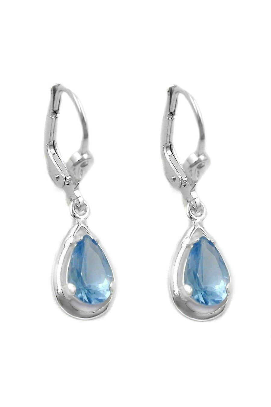 Leverback Earrings Artificial Aqua-blue Silver 925 - Gl91488