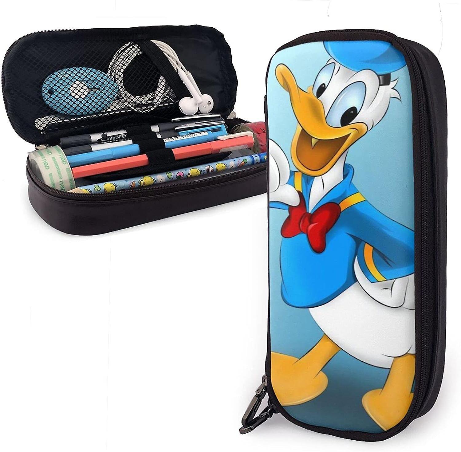 دونالد داك-1 الجلود مقلمة حالة مقلمة القرطاسية حقيبة مكتب المحمولة تخزين مربع مستحضرات التجميل مجلد bd003269