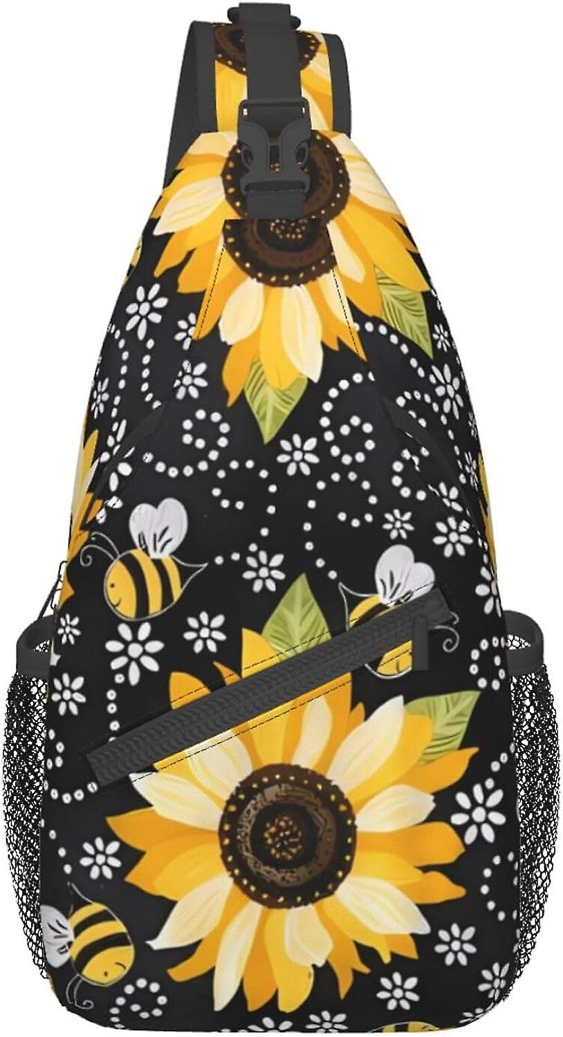 AL390 حقيبة الصدر المتقاطعة عباد الشمس كروسبودي دائم حبال حقيبة ظهر عارضة حقيبة سفر للجنسين