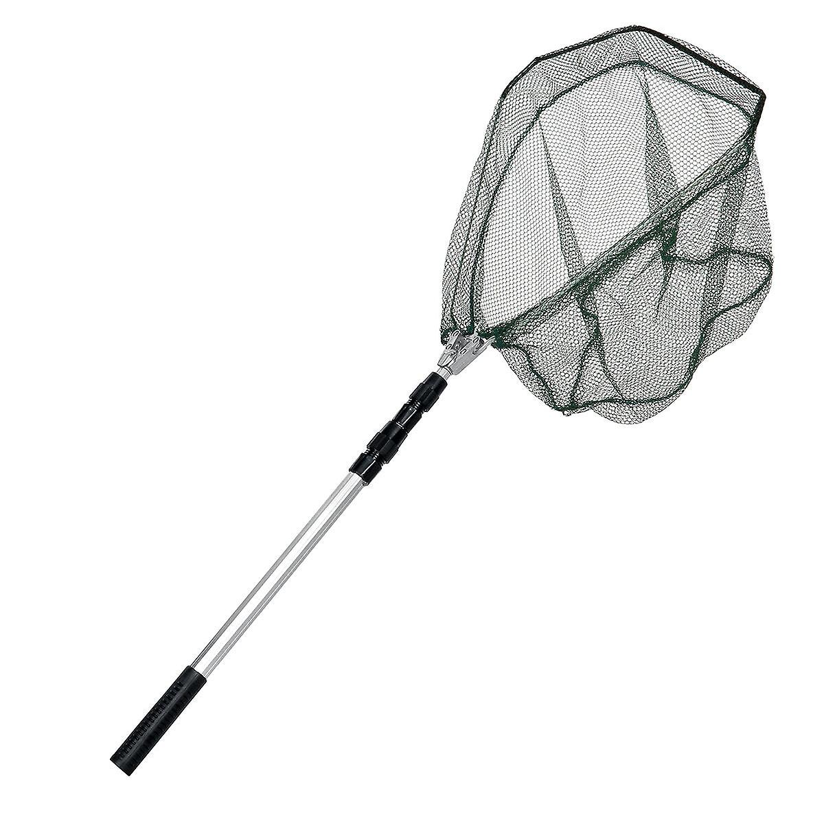 150/190Cm Aluminum Alloy Retractable Fishing Net Fishing Tools Telescoping Foldable Landing Net Pole Folding Landing Net For Fly Fishing
