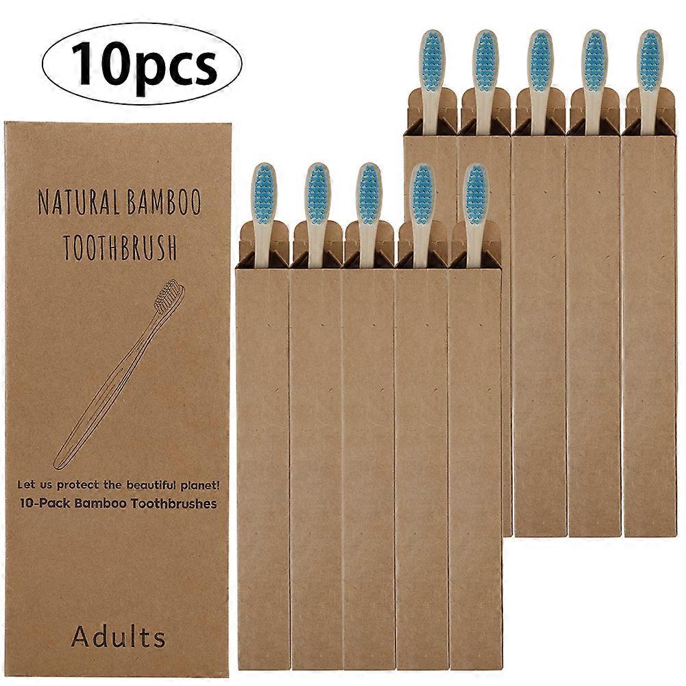 10pcs Toothbrushes Soft Bristle Remove Surface Stains Comfortable Grasp Toothbrushes Set For Adult 17cm Length Multicolored