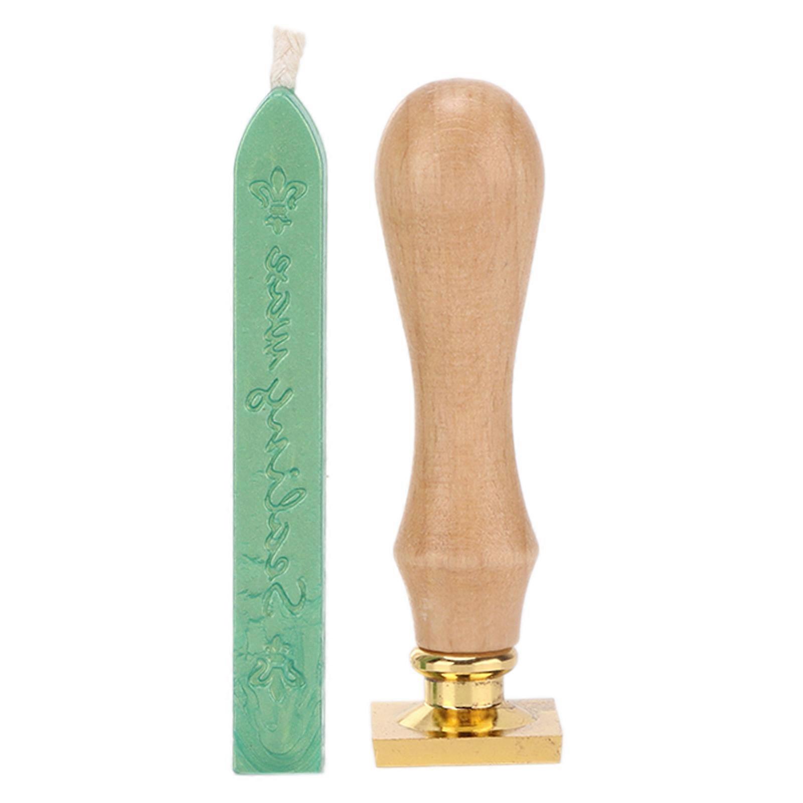 Wax Seal Exquisite Pattern Removable Head Widely Application Wax Stamp Kit for Sealing DecorationGreen Leaves