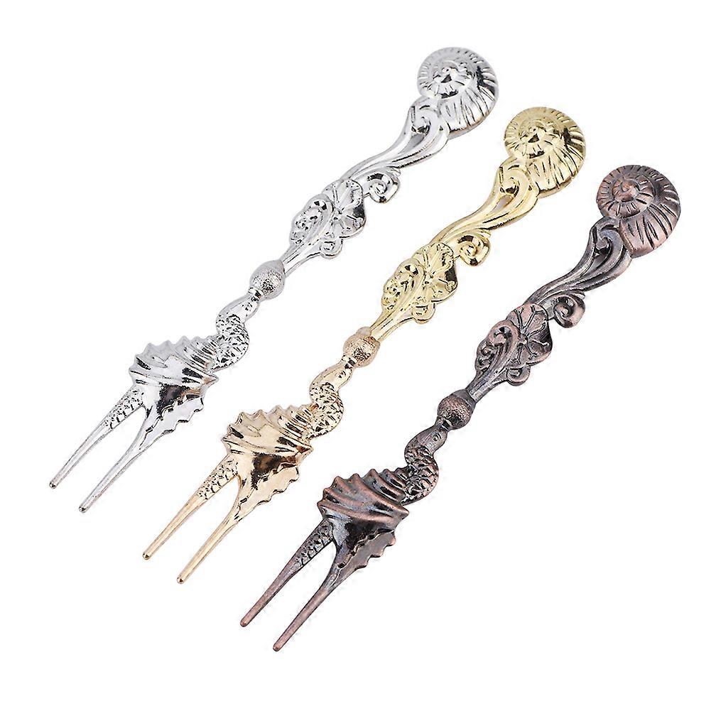 Fruit Fork European Style Two Teeth Cake Dessert Forks Vintage Tableware Set Conch